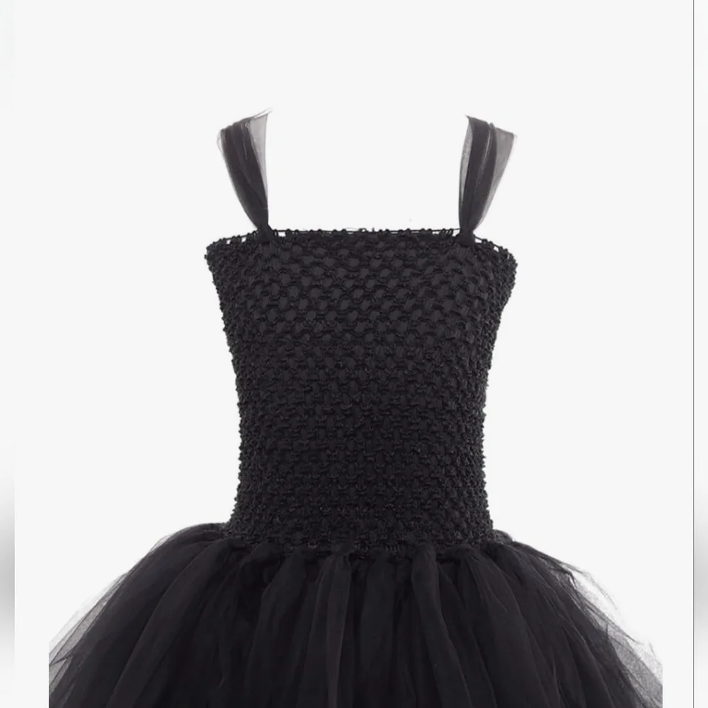 NEW Enchanting Dark Angel Queen Kid Costume Whimsigoth Goth Tutu Wings Set 2-3T